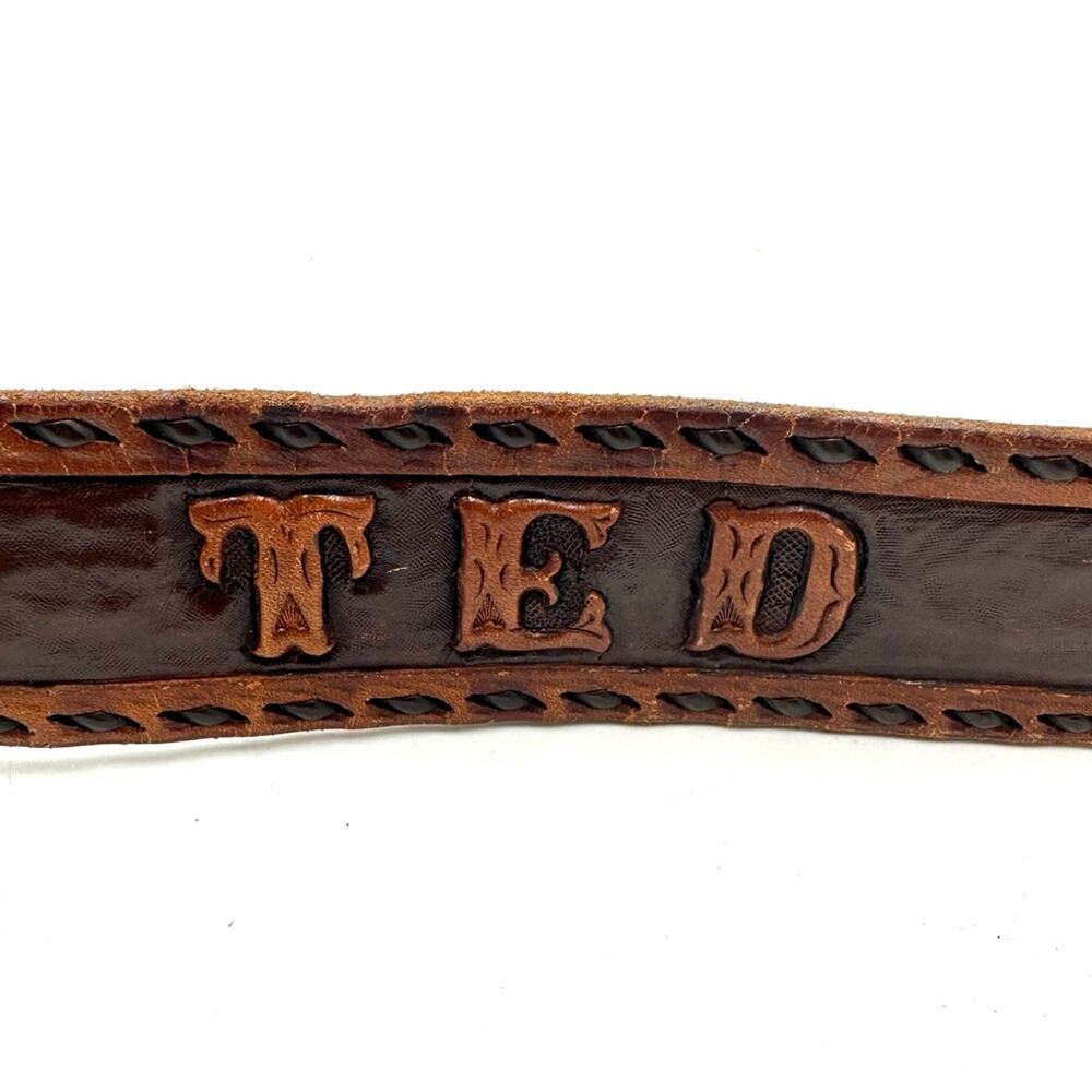 VTG -FRONTIER BUCKLE Native American vintage 70s Zuni Multi-Inlay Knifewing belt - Picture 4 of 14